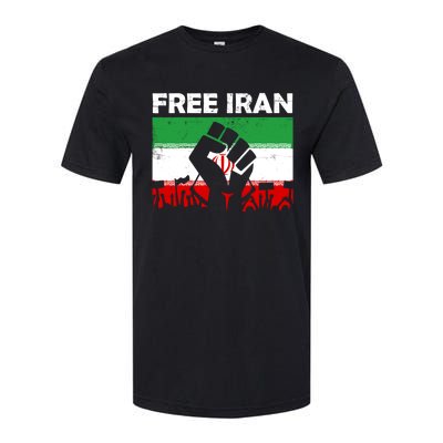 Vintage Free Iran Stand With Women Iranian Flag Raised Hand Softstyle CVC T-Shirt