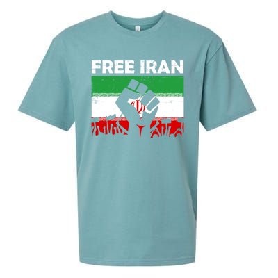 Vintage Free Iran Stand With Women Iranian Flag Raised Hand Sueded Cloud Jersey T-Shirt