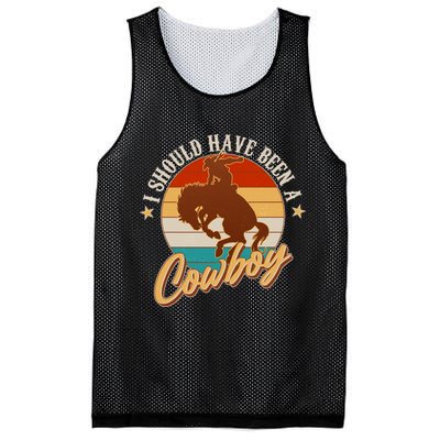 Vintage Funny I Should Have Been A Cowboy Mesh Reversible Basketball Jersey Tank