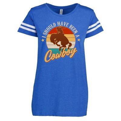 Vintage Funny I Should Have Been A Cowboy Enza Ladies Jersey Football T-Shirt