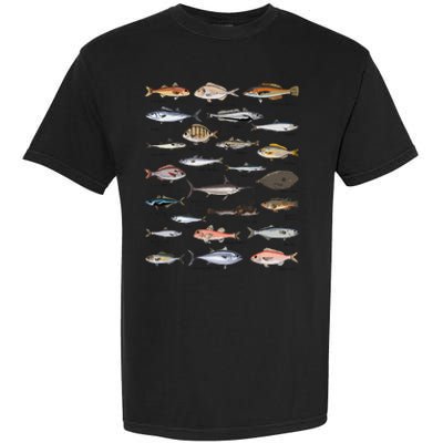 Vintage Fish Identification Chart Fishing Garment-Dyed Heavyweight T-Shirt