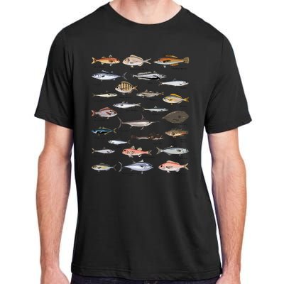 Vintage Fish Identification Chart Fishing Adult ChromaSoft Performance T-Shirt