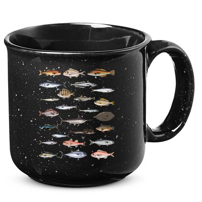 Vintage Fish Identification Chart Fishing 15oz Campfire Ceramic Mug