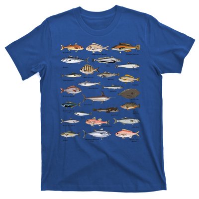 Vintage Fish Identification Chart Fishing T-Shirt