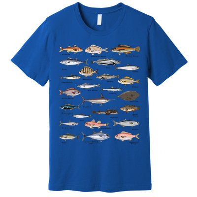 Vintage Fish Identification Chart Fishing Premium T-Shirt