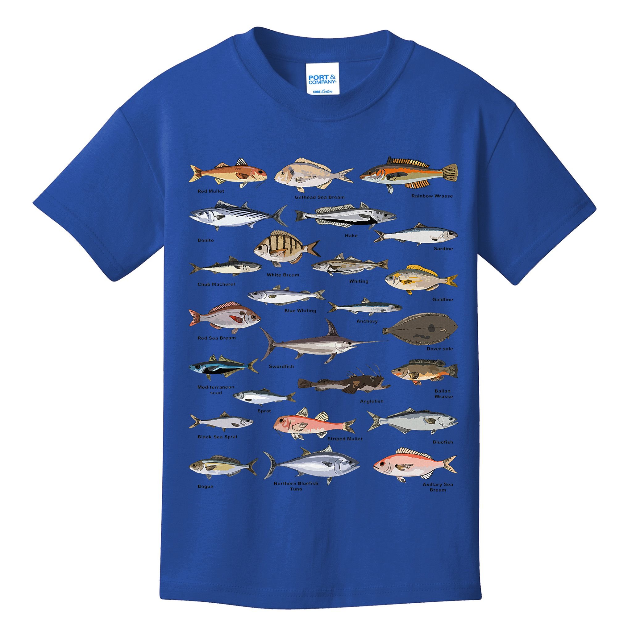 Vintage Fish Identification Chart Fishing Kids T-Shirt