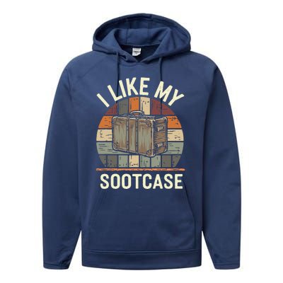 Vintage Funny I Like My Suitcase Viral Trump Meme Performance Fleece Hoodie