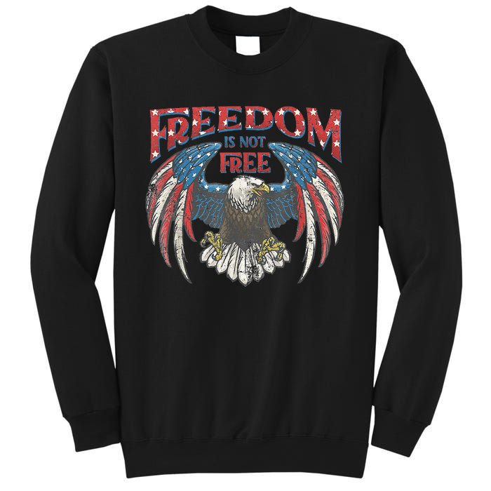 Vintage Freedom Is Not Free Eagle American Flag 4th Of July Sweatshirt