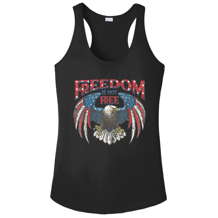 Vintage Freedom Is Not Free Eagle American Flag 4th Of July Ladies PosiCharge Competitor Racerback Tank