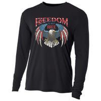 Vintage Freedom Is Not Free Eagle American Flag 4th Of July Cooling Performance Long Sleeve Crew