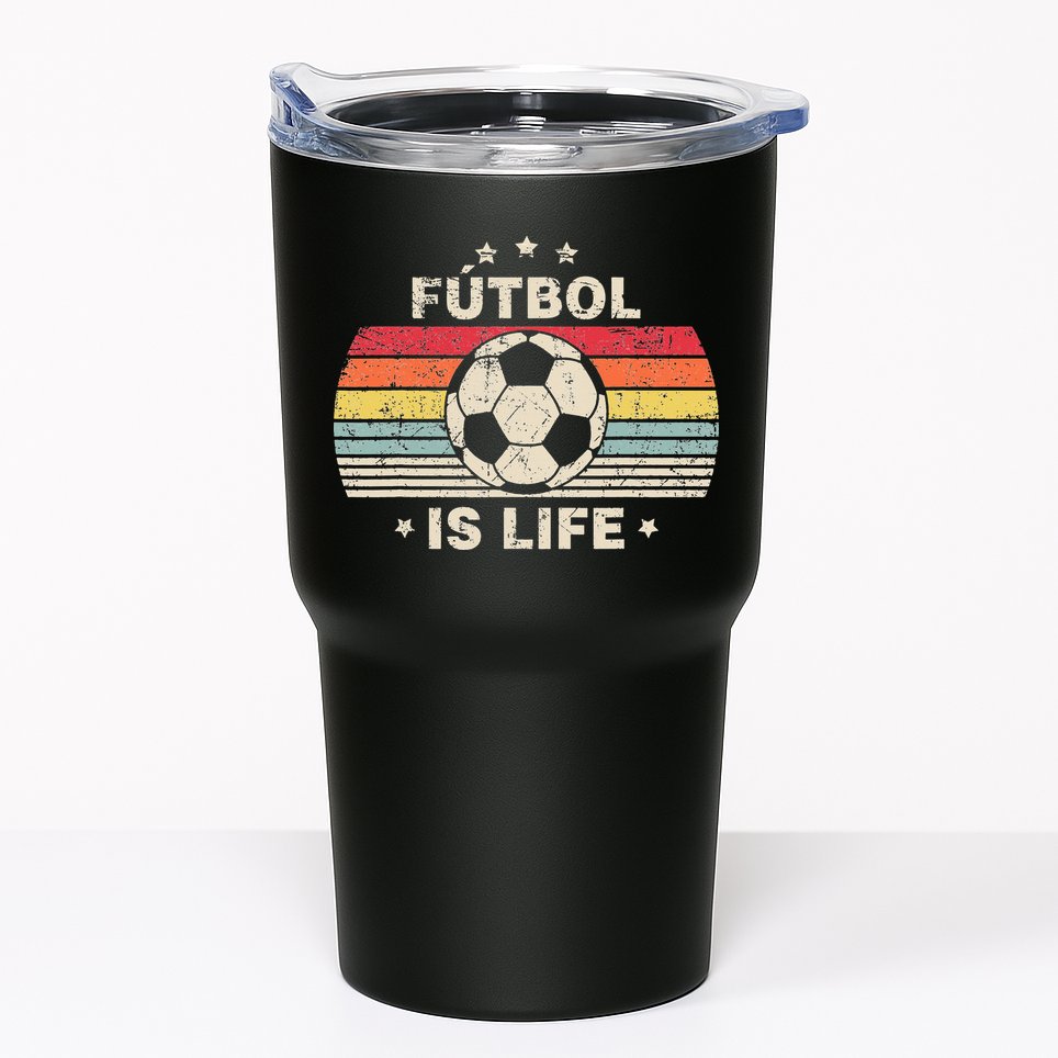 Vintage Futbol Is Life Football Lover Soccer Tumbler