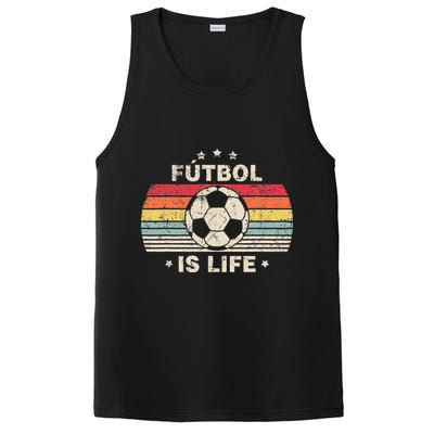 Vintage Futbol Is Life Football Lover Soccer PosiCharge Competitor Tank