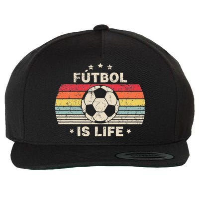 Vintage Futbol Is Life Football Lover Soccer Wool Snapback Cap