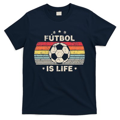 Vintage Futbol Is Life Football Lover Soccer T-Shirt