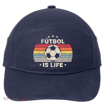 Vintage Futbol Is Life Football Lover Soccer 7-Panel Snapback Hat