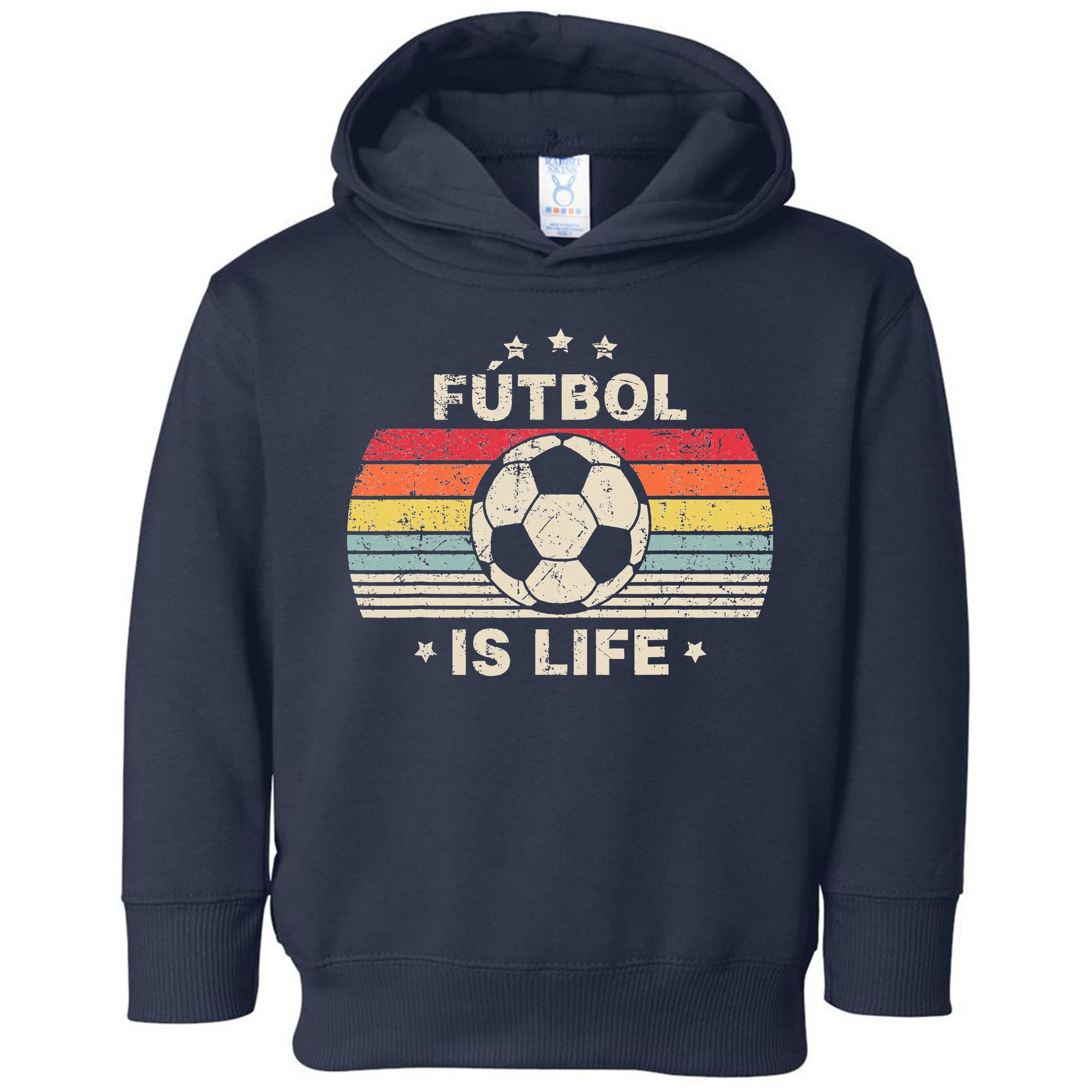Vintage Futbol Is Life Football Lover Soccer Toddler Hoodie