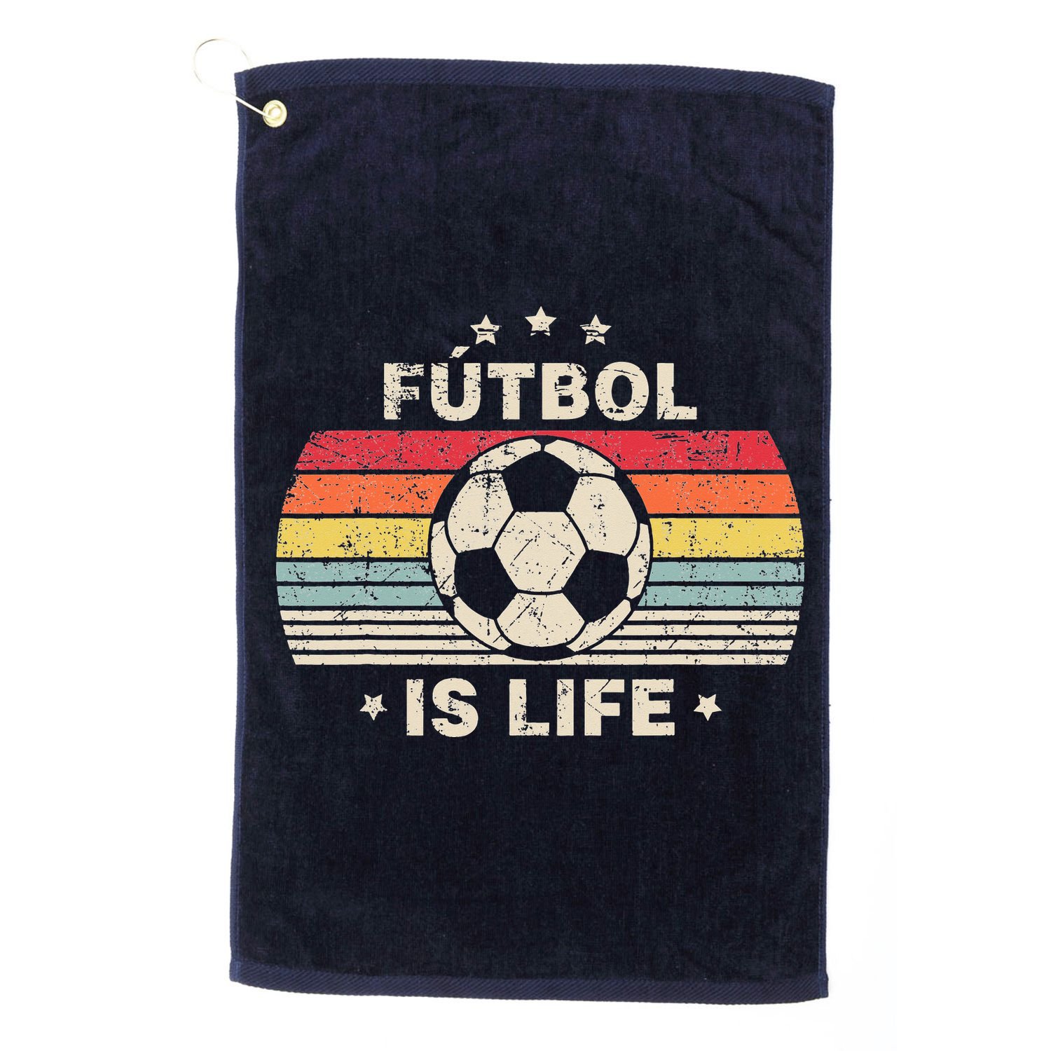 Vintage Futbol Is Life Football Lover Soccer Golf Towel