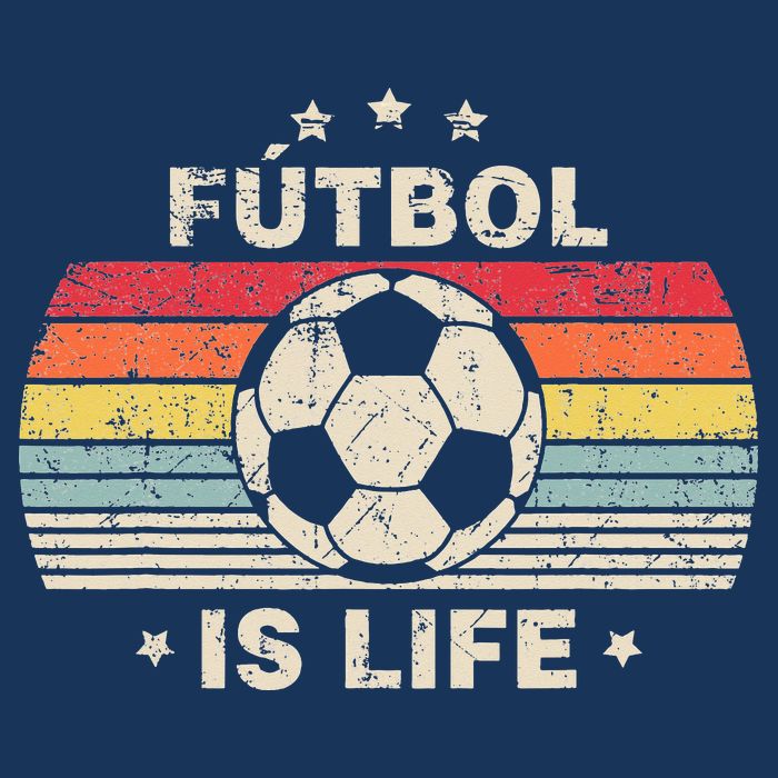 Vintage Futbol Is Life Football Lover Soccer Womens T-Shirt