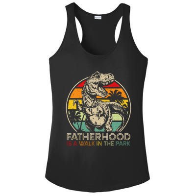 Vintage Fatherhood Is A Walk In The Park Dad T Rex Dinosaur Ladies PosiCharge Competitor Racerback Tank