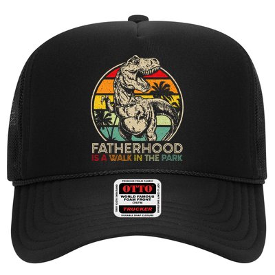 Vintage Fatherhood Is A Walk In The Park Dad T Rex Dinosaur Trucker Hat