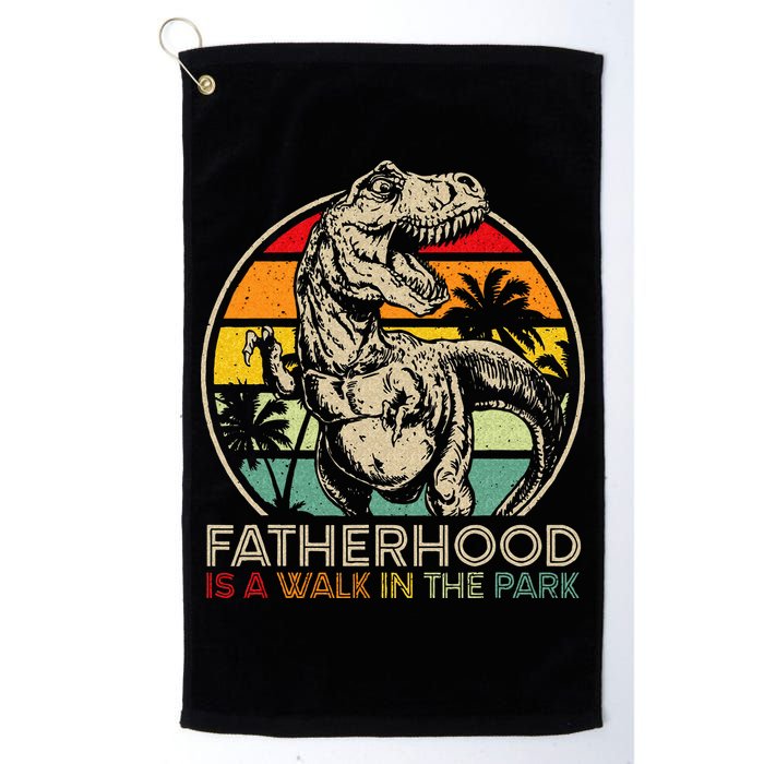Vintage Fatherhood Is A Walk In The Park Dad T Rex Dinosaur Golf Towel