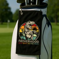 Vintage Fatherhood Is A Walk In The Park Dad T Rex Dinosaur Golf Towel