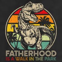 Vintage Fatherhood Is A Walk In The Park Dad T Rex Dinosaur Golf Towel