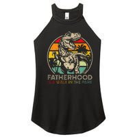 Vintage Fatherhood Is A Walk In The Park Dad T Rex Dinosaur Women's Perfect Tri Rocker Tank