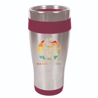 Vintage Fatherhood Is A Walk In The Park Dad T Rex Dinosaur 16oz Travel Tumbler