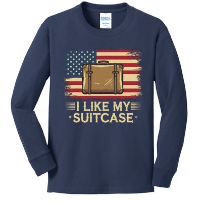 Vintage Funny I Like My Suitcase Trump Meme Kids Long Sleeve Shirt