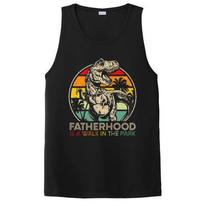 Vintage Fatherhood Is A Walk In The Park Dad T Rex Dinosaur PosiCharge Competitor Tank