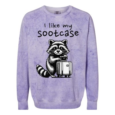 Vintage Funny I Like My Suitcase Raccoon Colorblast Crewneck Sweatshirt