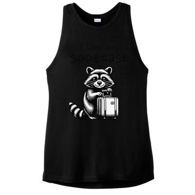 Vintage Funny I Like My Suitcase Raccoon Ladies PosiCharge Tri-Blend Wicking Tank