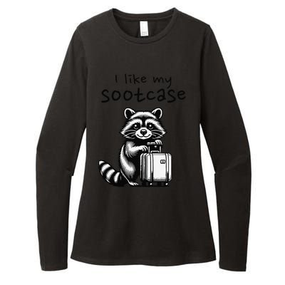 Vintage Funny I Like My Suitcase Raccoon Womens CVC Long Sleeve Shirt