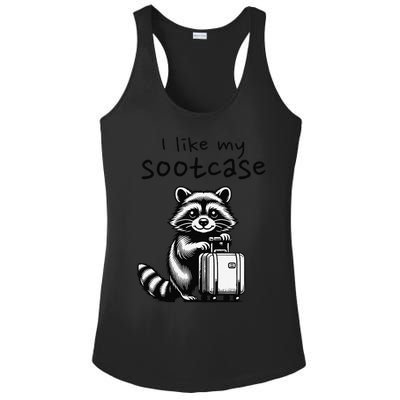 Vintage Funny I Like My Suitcase Raccoon Ladies PosiCharge Competitor Racerback Tank