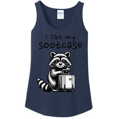 Vintage Funny I Like My Suitcase Raccoon Ladies Essential Tank