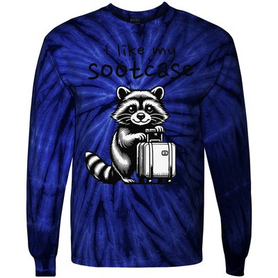 Vintage Funny I Like My Suitcase Raccoon Tie-Dye Long Sleeve Shirt