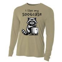 Vintage Funny I Like My Suitcase Raccoon Cooling Performance Long Sleeve Crew