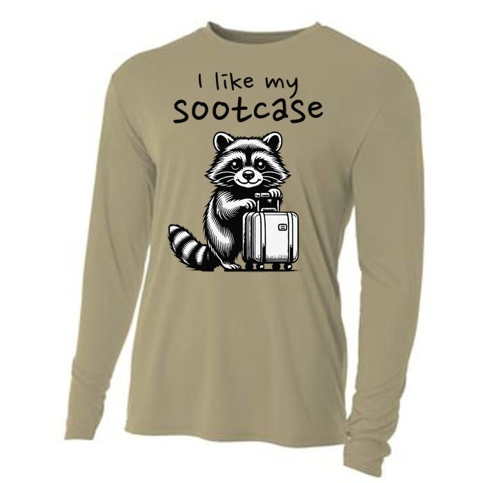 Vintage Funny I Like My Suitcase Raccoon Cooling Performance Long Sleeve Crew