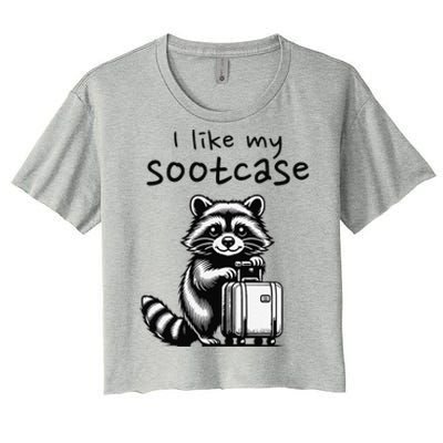 Vintage Funny I Like My Suitcase Raccoon Women's Crop Top Tee