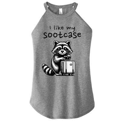 Vintage Funny I Like My Suitcase Raccoon Women's Perfect Tri Rocker Tank