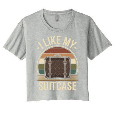 Vintage Funny I Like My Suitcase Trump Meme Women's Crop Top Tee