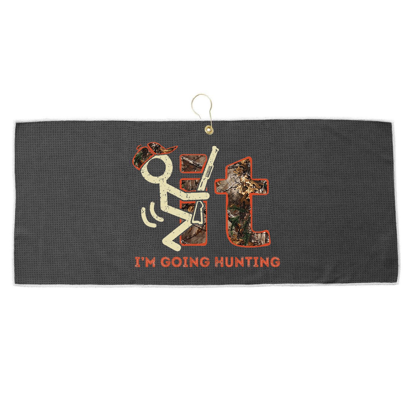 Vintage Fuck It Im Going Hunting Large Microfiber Waffle Golf Towel