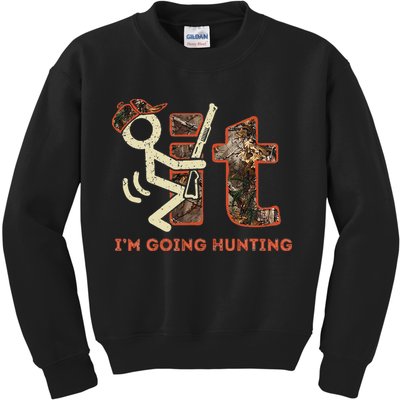Vintage Fuck It Im Going Hunting Kids Sweatshirt