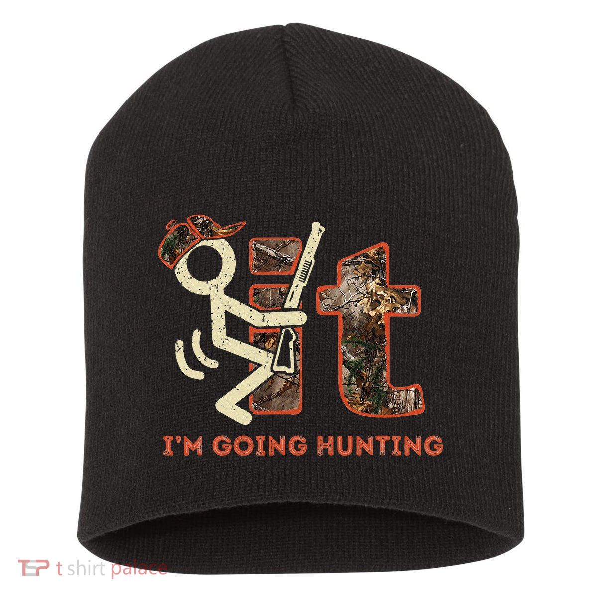 Vintage Fuck It Im Going Hunting Short Acrylic Beanie