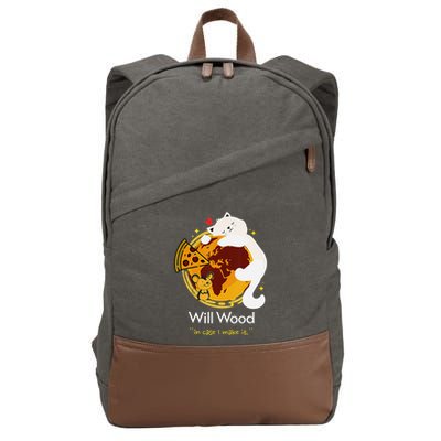 Vintage Funny In Case I Make It Classic Will Basic Wood Cotton Canvas Backpack