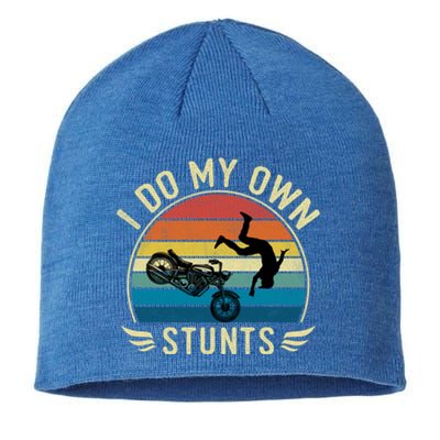 Vintage Funny I Do My Own Stunts Cool Motorcycle Gift Sustainable Beanie