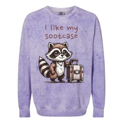 Vintage Funny I Like My Suitcase Raccoon Colorblast Crewneck Sweatshirt