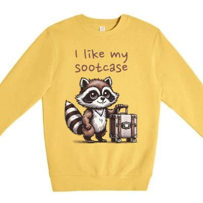 Vintage Funny I Like My Suitcase Raccoon Premium Crewneck Sweatshirt