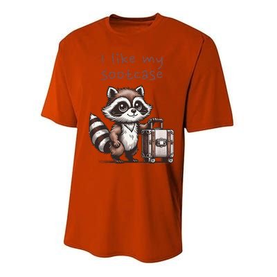 Vintage Funny I Like My Suitcase Raccoon Performance Sprint T-Shirt